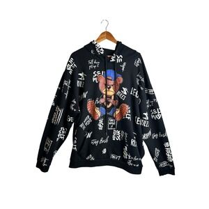 Fresh Laundry Savage Teddy Bear Black Graphic Hoodie 3XL Streetwear